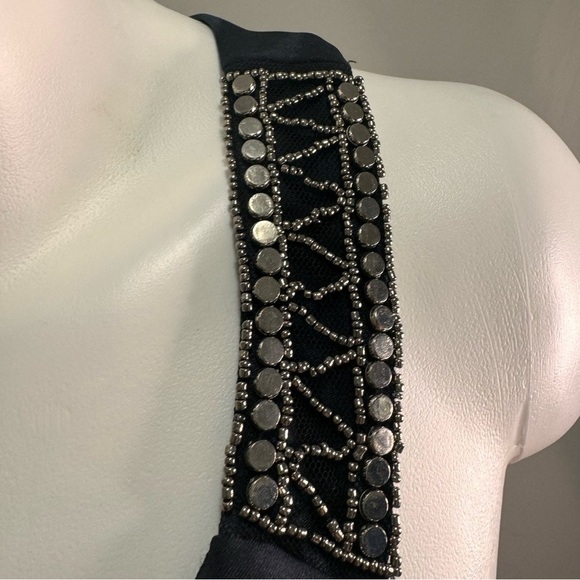 Sandra Darren Black & White Leopard Print Maxi Dress Size 16 - Picture 3 of 8